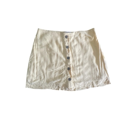 Abercrombie &Fitch Yellow Button-Front Mini Skirt Size: M - Picture 1 of 7